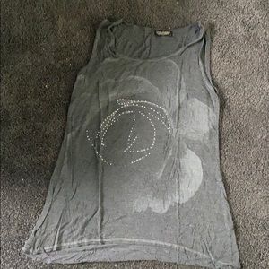Grey rose tank top
